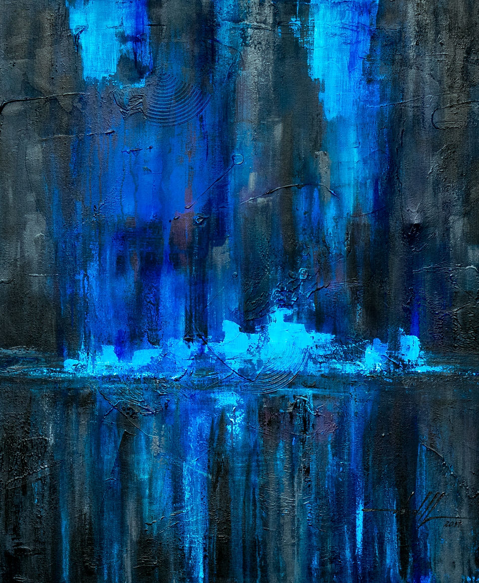 Quadros Abstratos - Sonho Azul 3 e 4 (2)