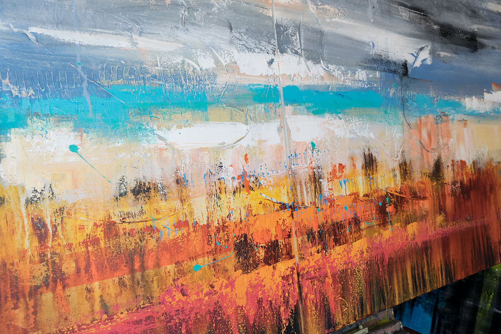 Duas Pinturas Contemporâneas em 90 cm X 90 cm Cada Tela