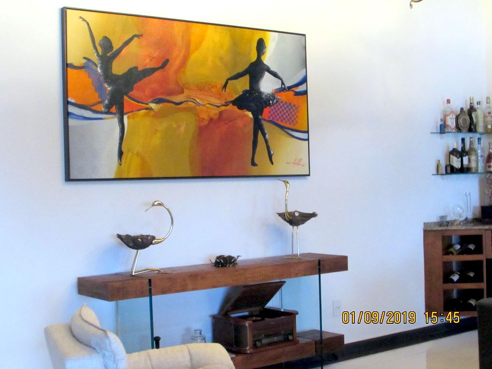 Quadro Com Pintura De Bailarinas Dançando