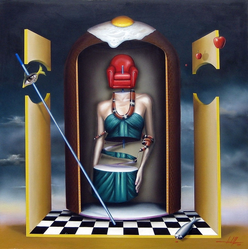 Obra Surrealista em Óleo sobre Tela - Messalina