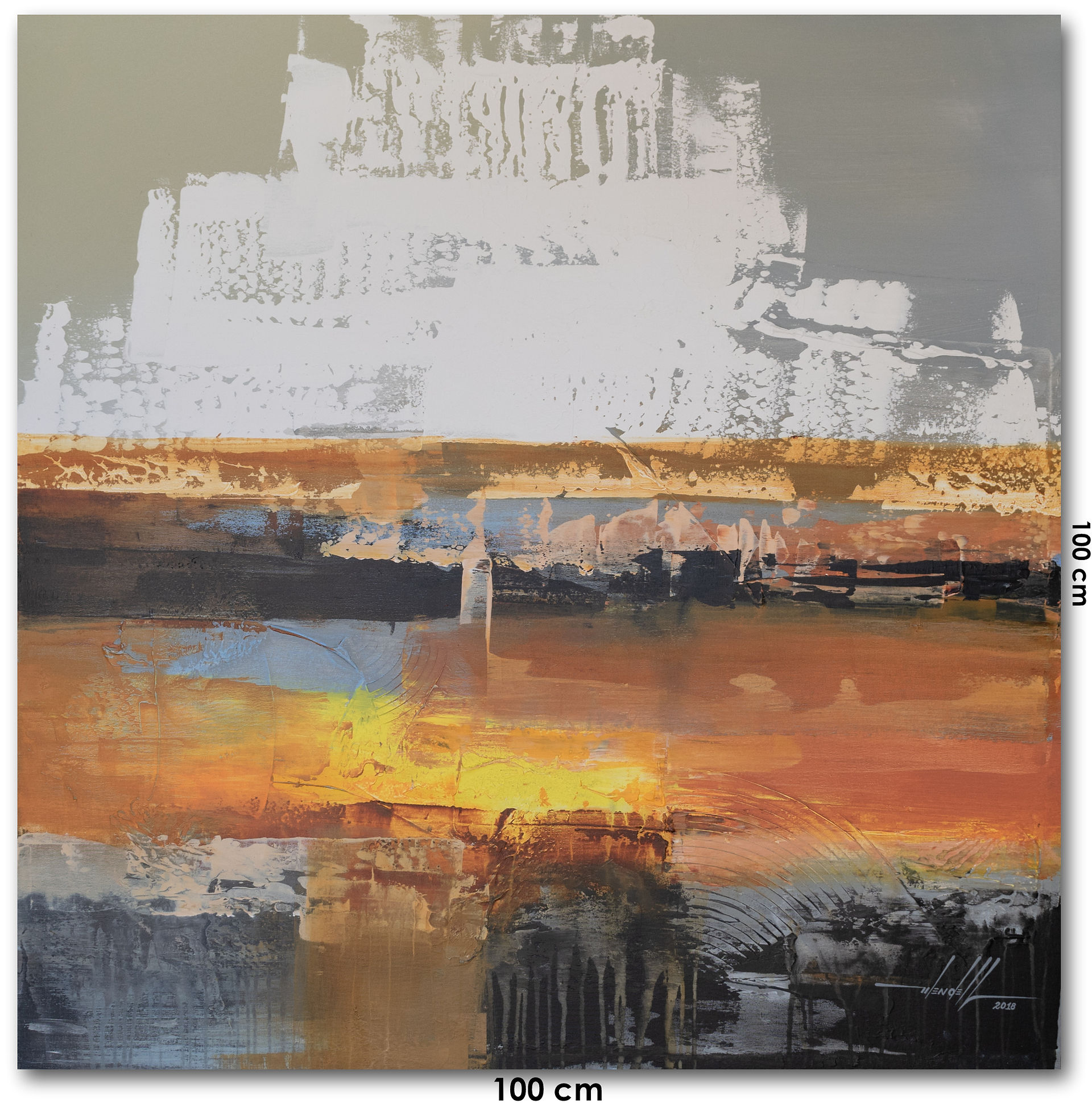 Pintura Abstrata Em Tela 100 cm X 100 cm - Palloloa 2 (1)