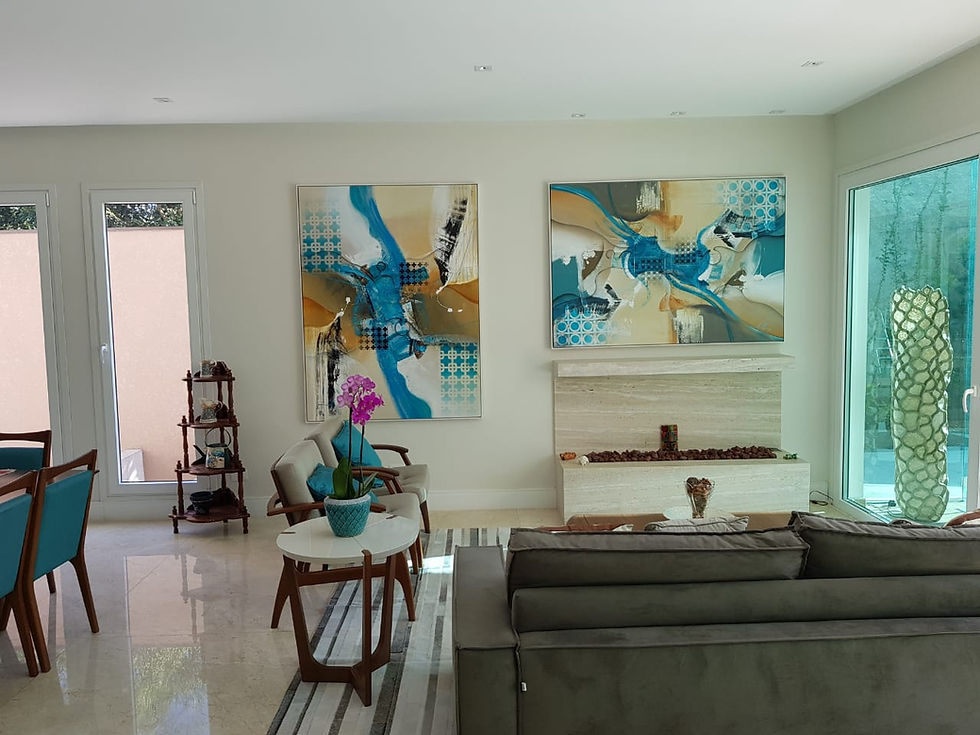 Dois Quadros Abstratos Na Mesma Sintonia