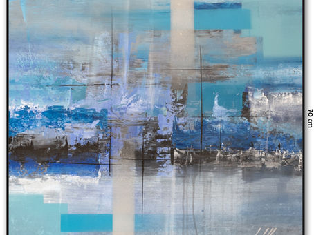 Telas Abstratas Com Azul