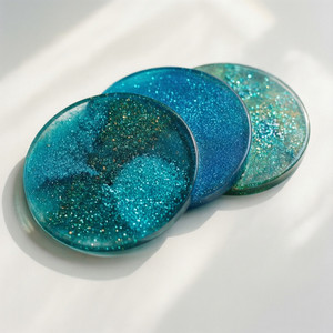 Custom Glitter Coasters