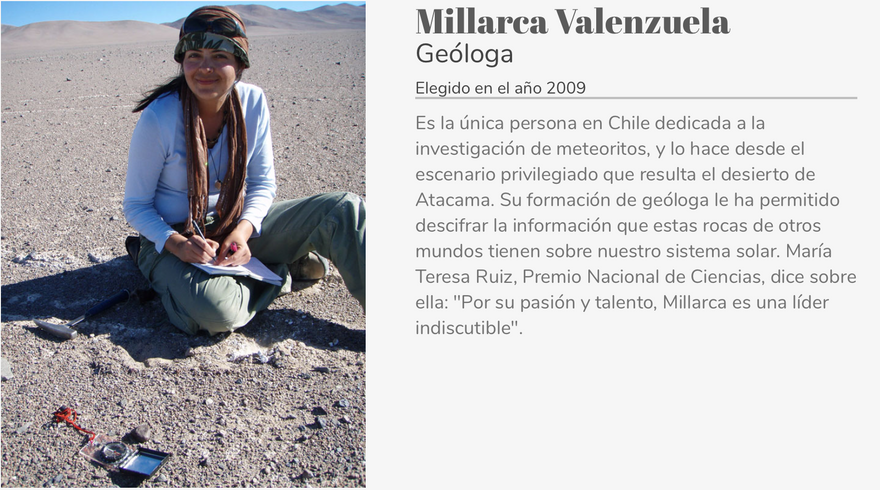 2009 One of the 100 young Chilean leaders selected by El Mercurio