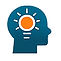 Head with lightbulb icon