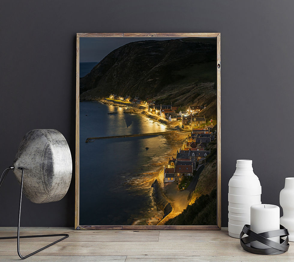 Thumbnail: Charming Crovie at Sunset Print- Scottish fishing village - Scotland Landscape