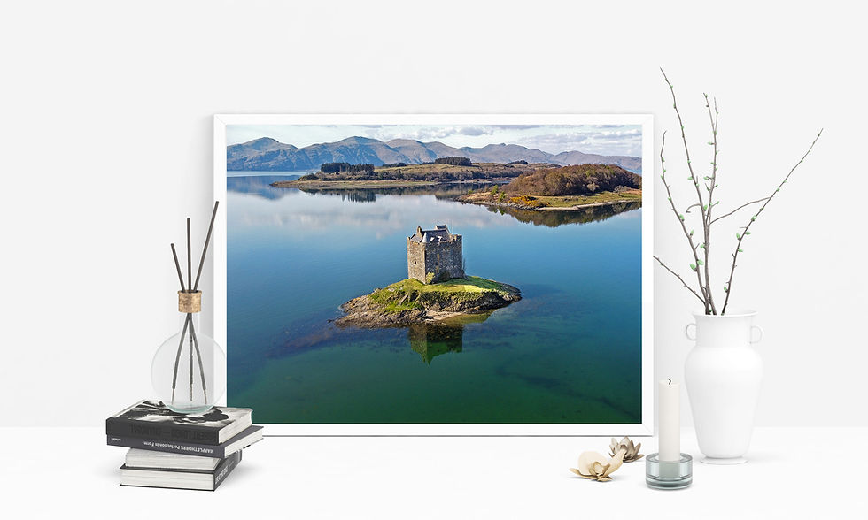 Thumbnail: Castle Stalker from the Sky - Scotland Coastal Photography, Wall Art, Landscape