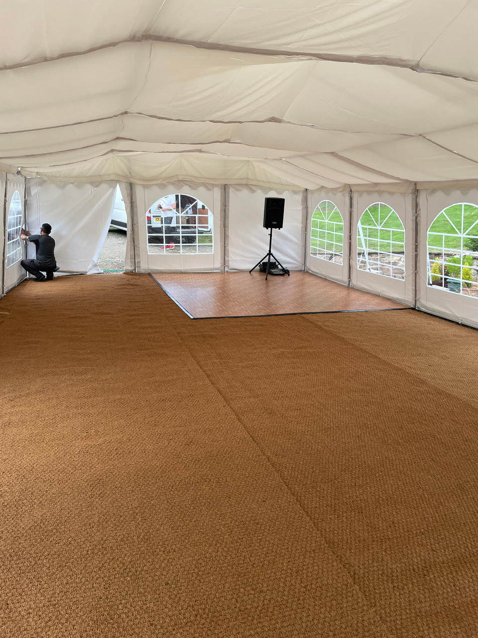 Interior of a 12m x 6m event marquee hire