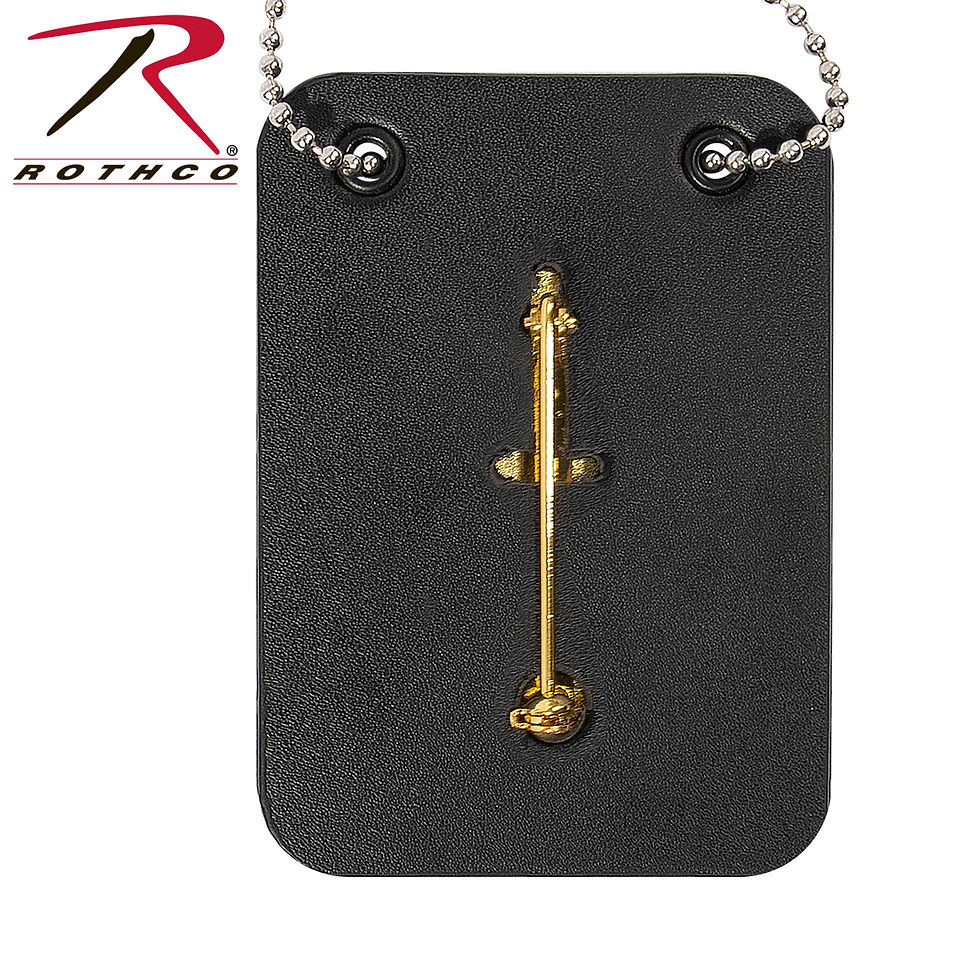 Thumbnail: Rothco Low Profile Leather Badge Holder with Chain