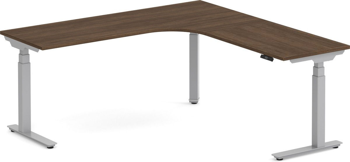 Electric Height-Adjustable L-Shape Desk with Right Radiused Corner 72" X 72"