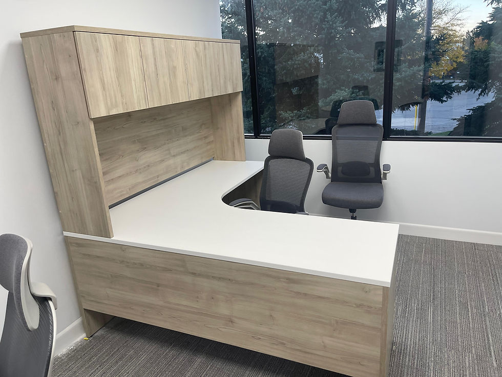 Thumbnail: L-Shape Desk with Hutch-Brand New(100)
