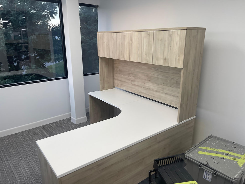 Thumbnail: L-Shape Desk with Hutch-Brand New(100)