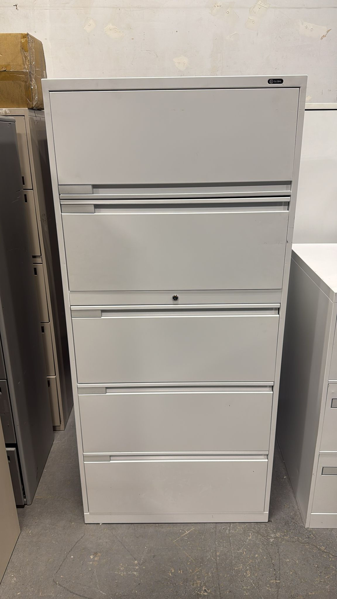 Global 5 Drawer Filing Cabinet-White(1)