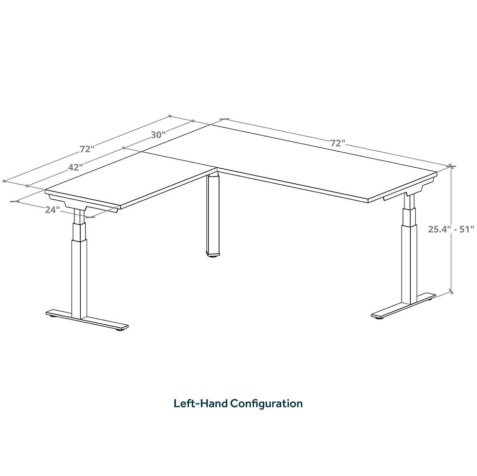 Thumbnail: Electric Height-Adjustable L-Shape Desk 72" X 72" - Newport Grey with Bl