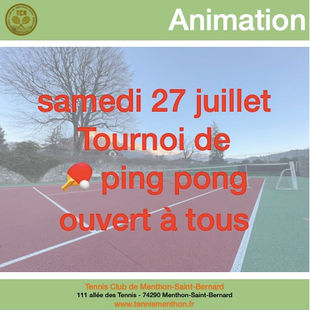 Tournoi de ping pong - ouvert à tous