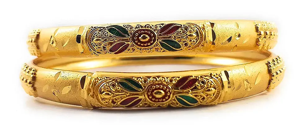 Gold Plated Simple Ethnic Jewellery Bangles
