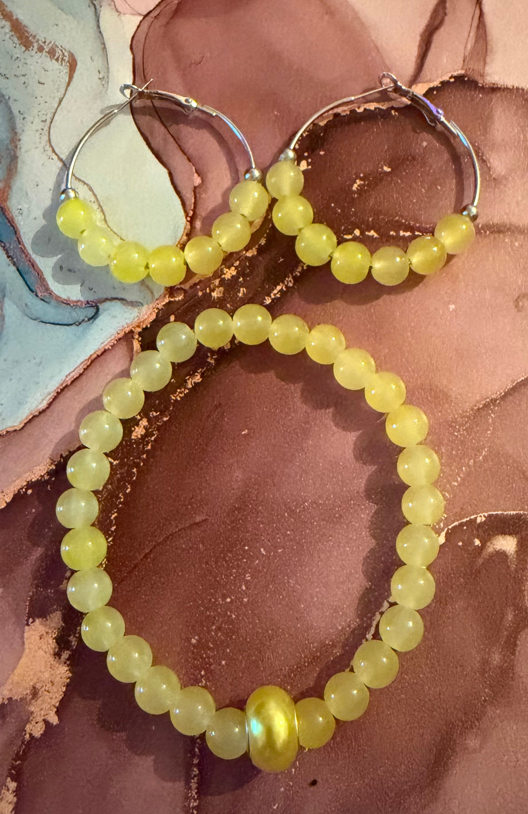 Beaded Earrings & Bracelet Set