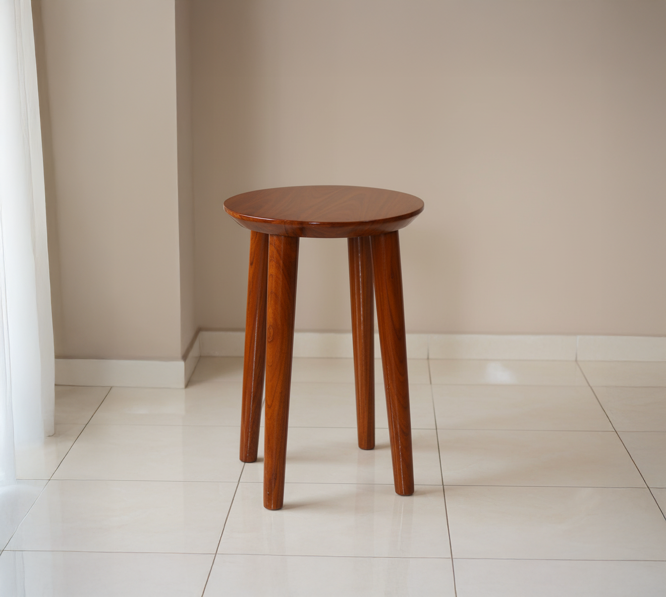 TEAKWOOD CORNER STOOL