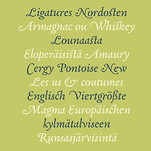 Garalda italic Ligatures