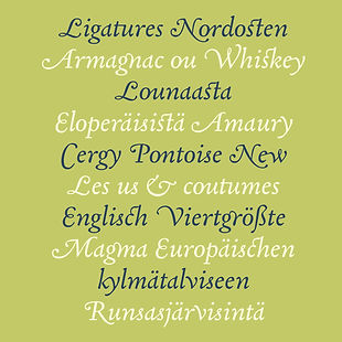 Garalda italic Ligatures