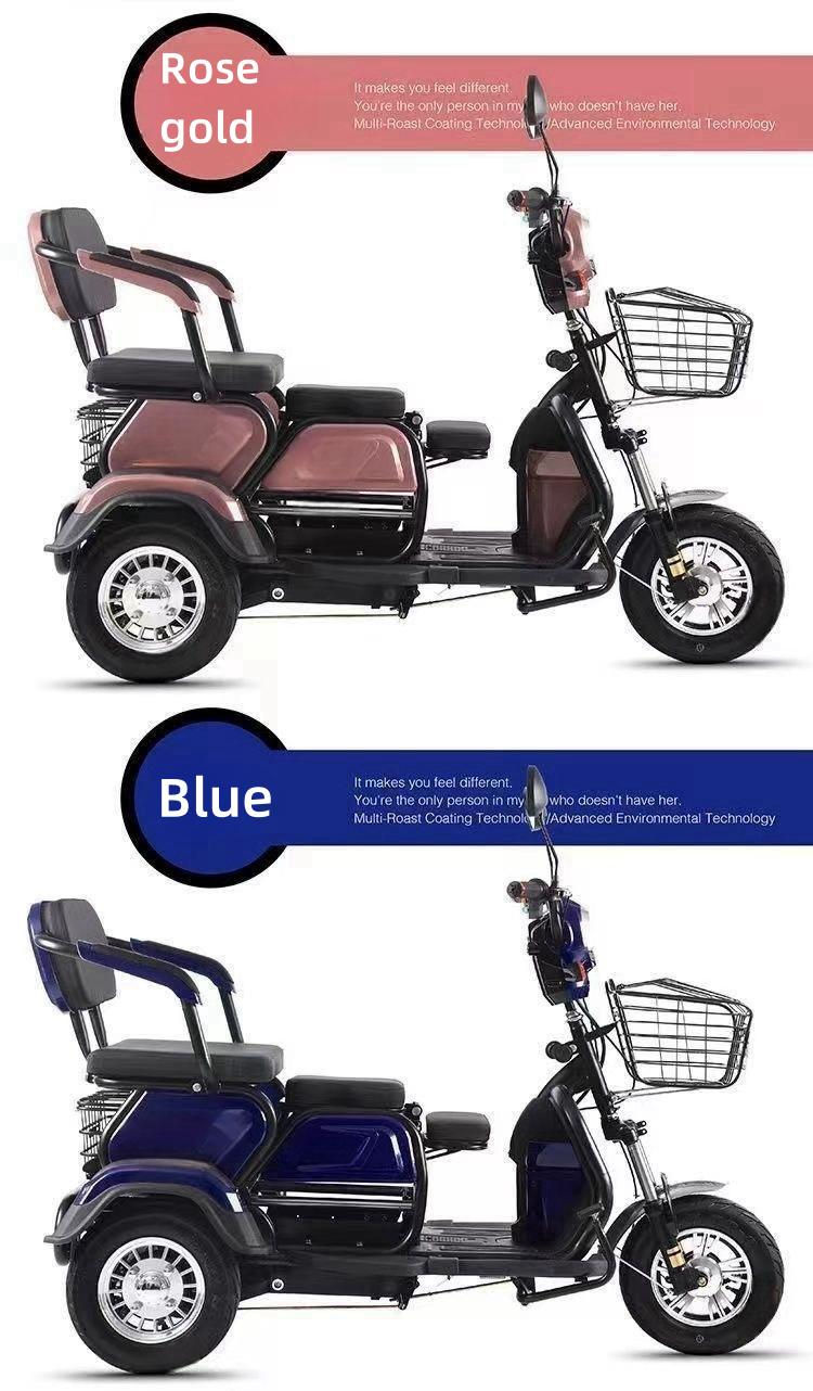 Miniature : 600W 60V 3 Wheel Adult Electric Bike/Scooter with Open Body 3 Seats LED Display