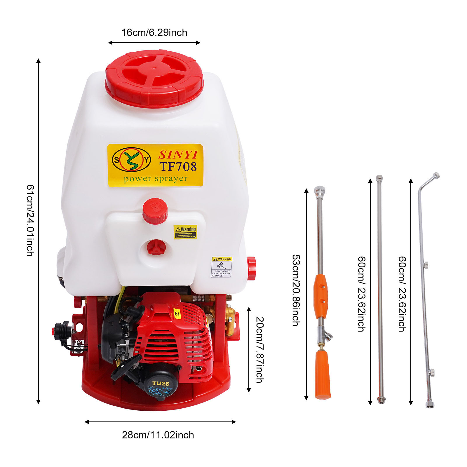 20L Backpack Sprayer 700w 25.4cc Portable Sprayer High-pressure Pump Knapsack At