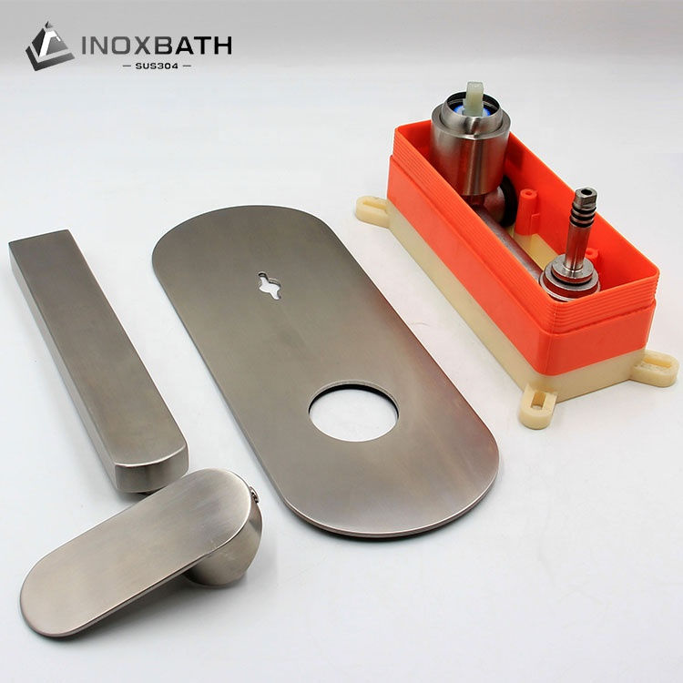 Miniature : Mitigeur mural mural en acier inoxydable 304, robinet de lavabo pour robinet d'