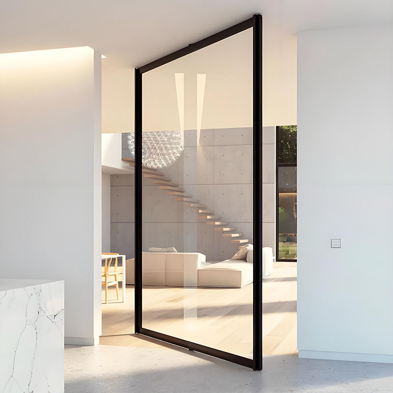 Door aluminum alloy off-axis rotating shop hotel building lobby glass door floor