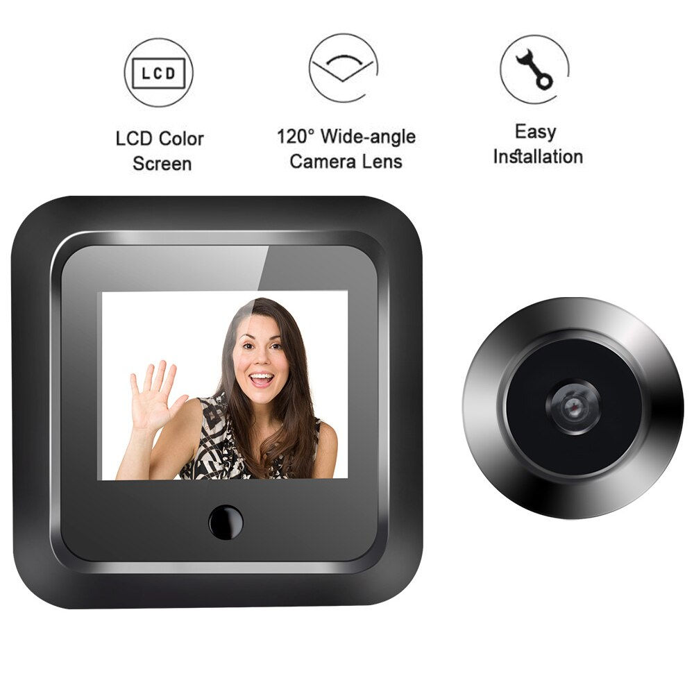 Visionneuse de porte à 120 °, moniteur de sécurité, sonnette