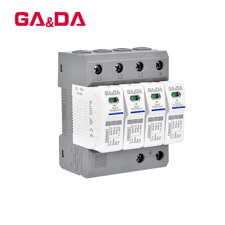 Miniature : Parafoudre électrique 4P 280V AC Parafoudre basse tension spd 40k 80ka 240KA pa