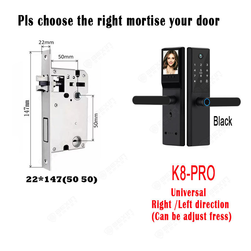 Miniature : Tuya Wifi Digital Electronic Smart Fingerprint Door Lock Biometric Visual Camera