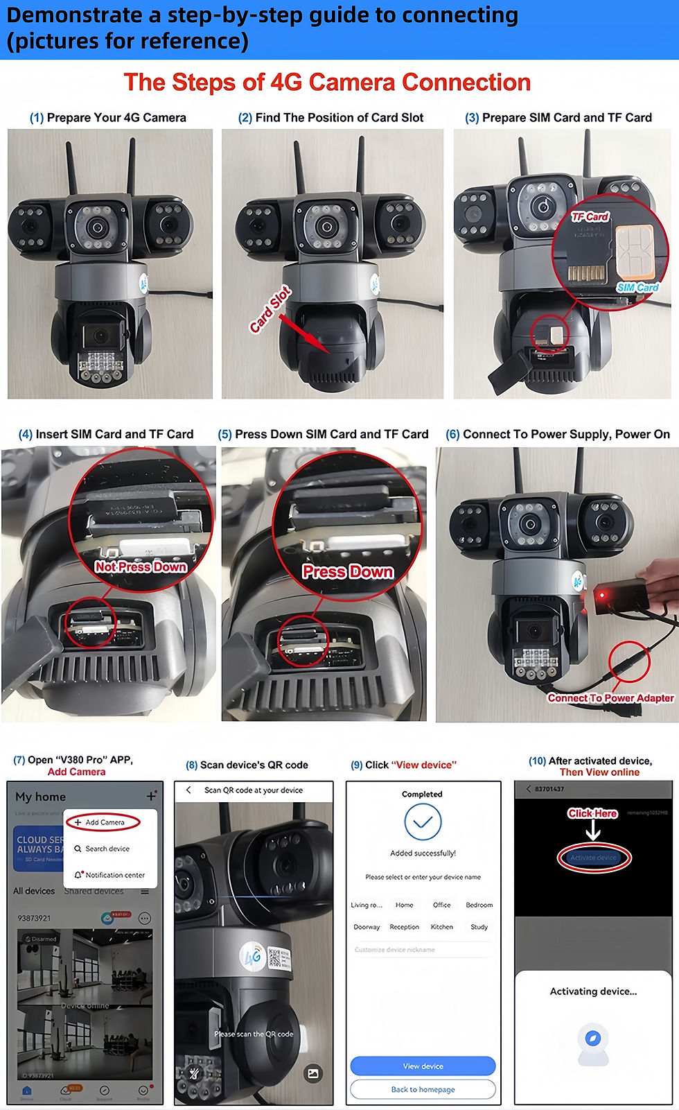 Miniaturbild: 10X Zoom Triple Lens 4G Solar Camera 15MP Outdoor Triple Screen CCTV PIR Motion 
