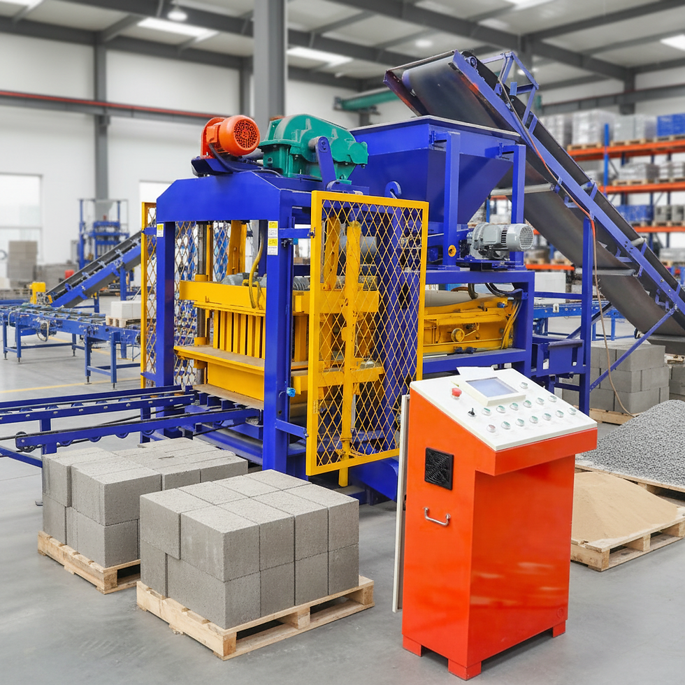 Miniatura: QT4 Hongfa Fly Ash Concrete Interlock & Hollow Block Making Machine with Motor P