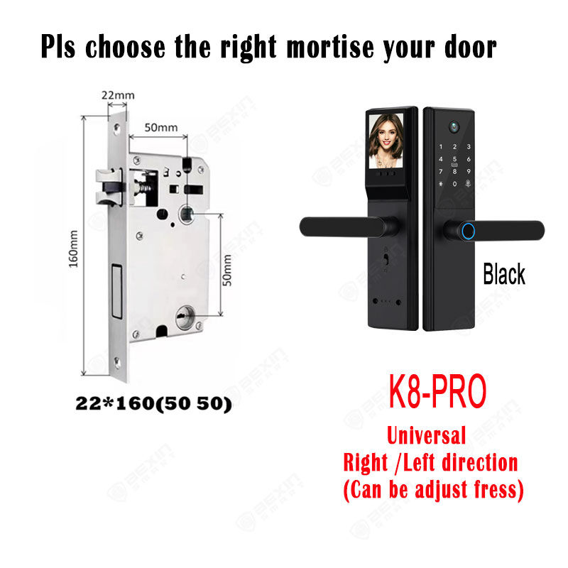 Miniature : Tuya Wifi Digital Electronic Smart Fingerprint Door Lock Biometric Visual Camera