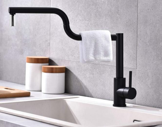 Miniature : Jieni robinet de remplissage de Pot noir mat monté, mitigeur de pont à une seul