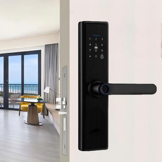 Tuya Smart Fingerprint Door Lock for Wood Doors with Tuya App Control