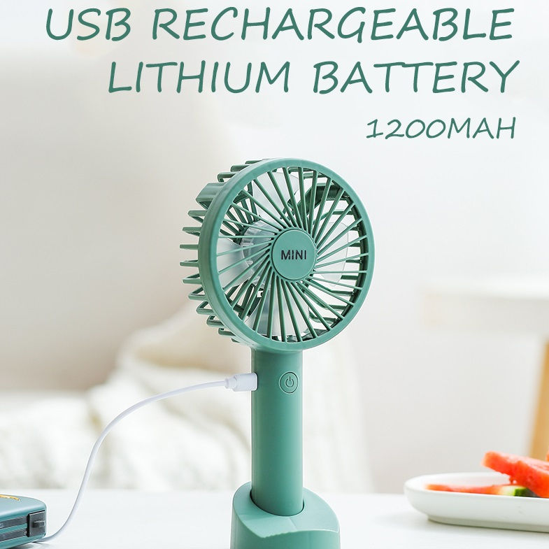 Miniature : Factory HOT Wholesale USB Rechargeable Handheld Mini Fan Portable Pink Yellow Gr