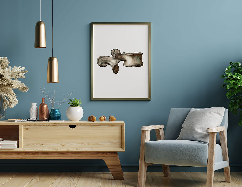 Thumbnail: Lumbar Vertebra Spine Bone Vintage Osteology Painting Human Anatomy Art Print
