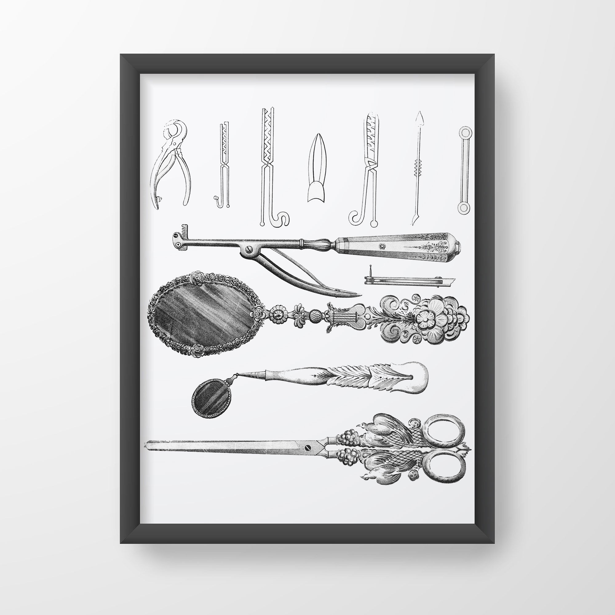 Dental Instruments Vintage Art Print Dentist Oral Surgeon Dental Hygienist Gift