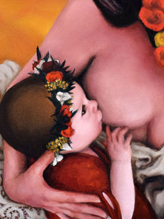 Mother breastfeeding art