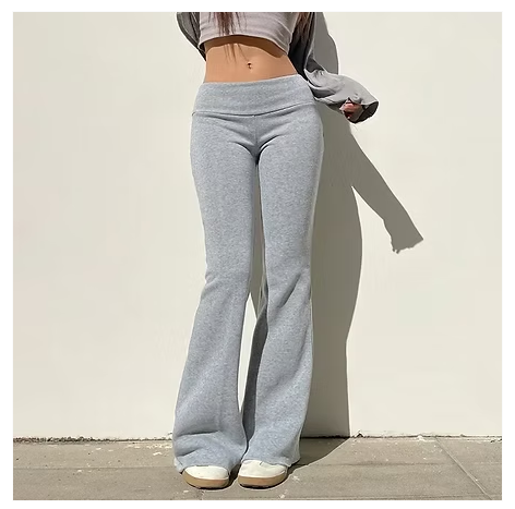 Miniatura: Casual Sexy Basic Solid Flare Pants Y2K Slim Low-Waisted Boot Cut Pants Women