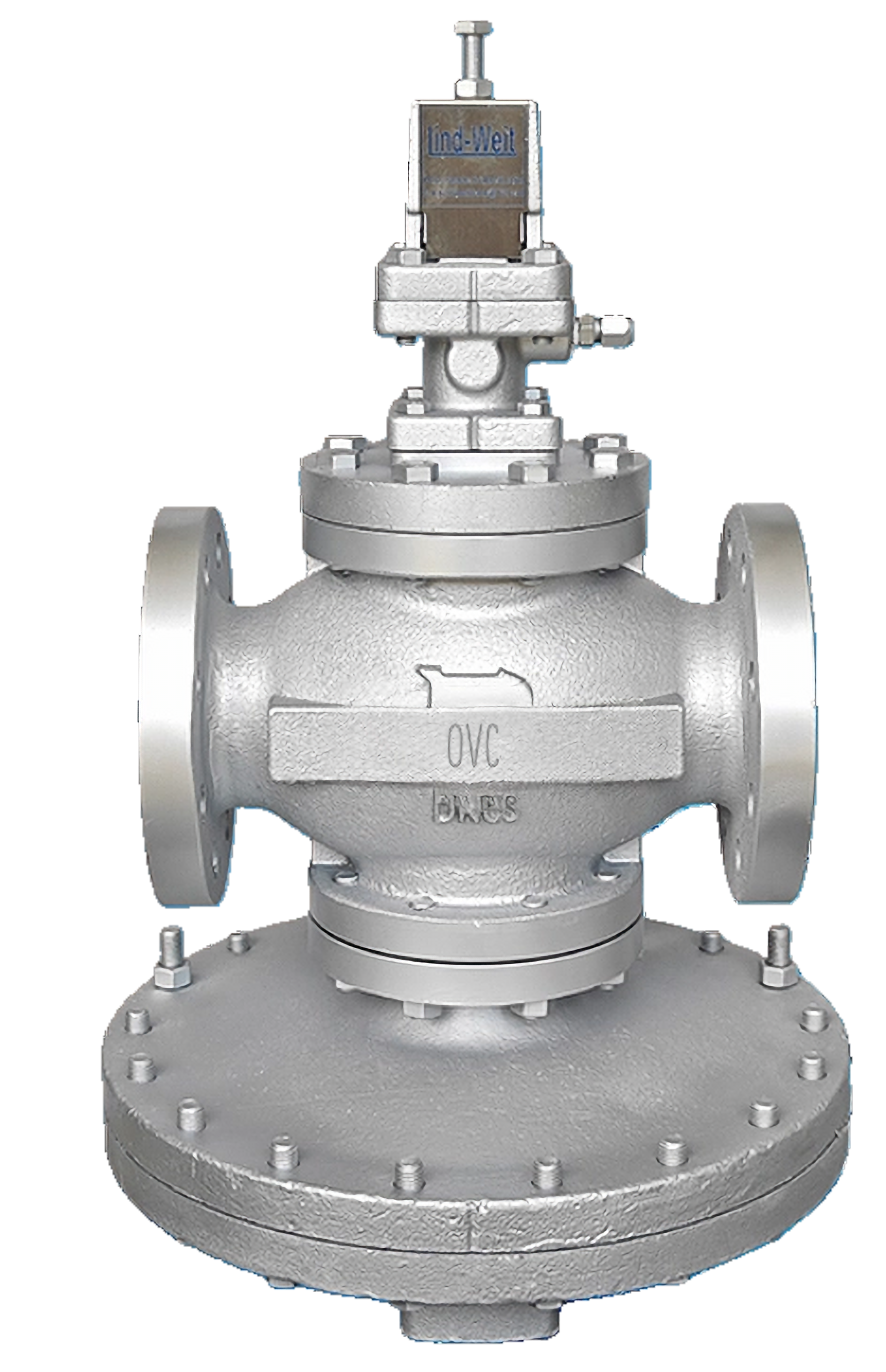 OVC reduceertoestel, indirect werkend met flensaansluiting