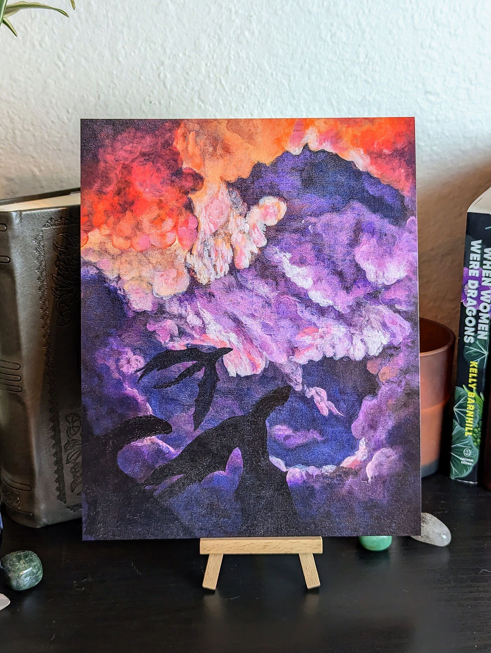Thumbnail: Soaring through Sunsets - Original Dragon Art - 8" x 10" Print