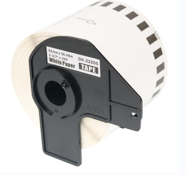Compatible Brother DK22205 Black on White 62mmx30.48m