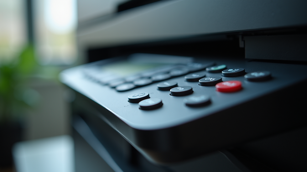 Close-up view of Brother printer control panel with buttons