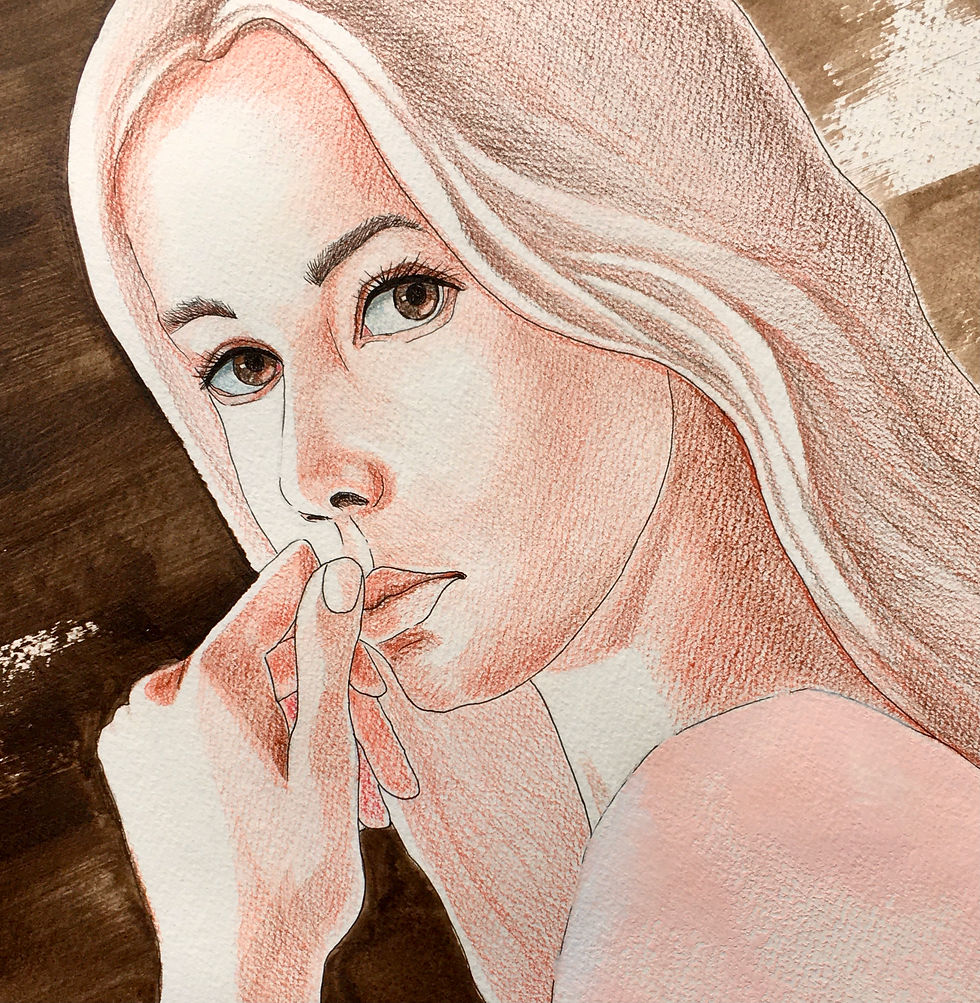 Miniatyrbilde: Ettertenksom jente 50x40 cm