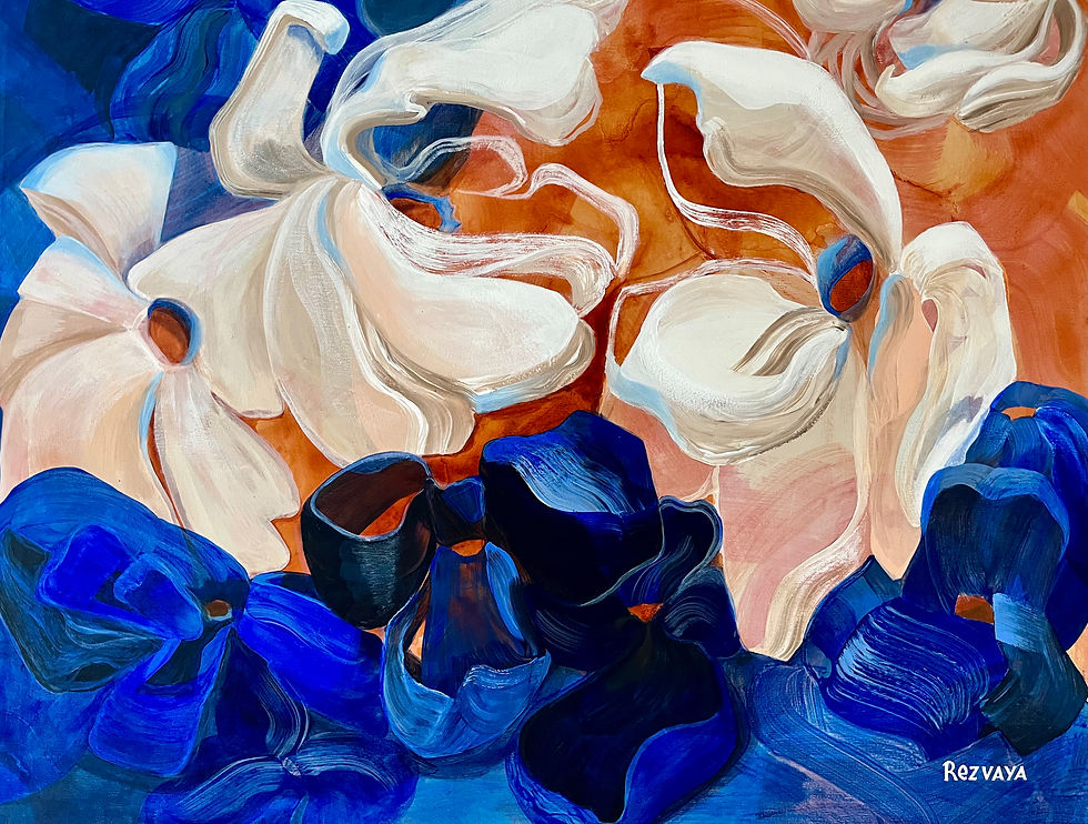 Miniatyrbilde: Blomstermusikk 120x100cm