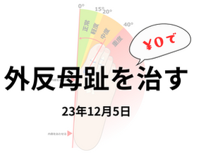 外反母趾を０円で治す① 23年12月5日