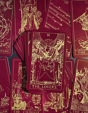 Cartes de tarot "l'amoureux" rouges